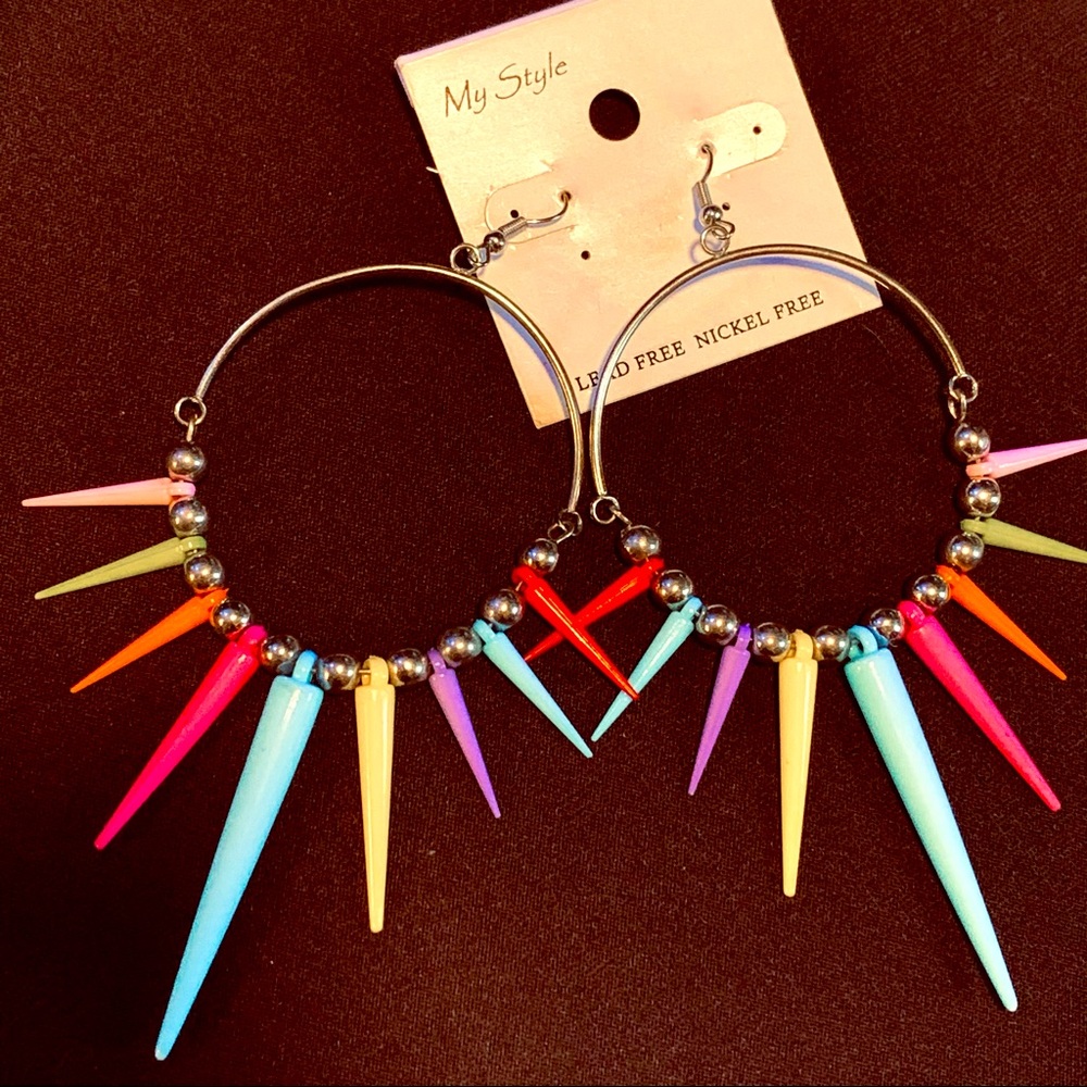 Colorful dangle earrings
